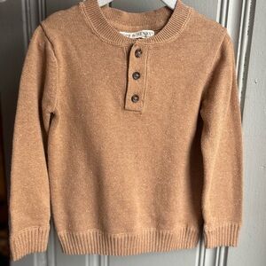 Boys XXS Hope & Henry Tan Henley Knit Sweater